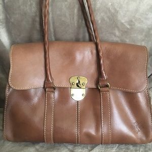 Leather w/ Suede interior Beige Satchel